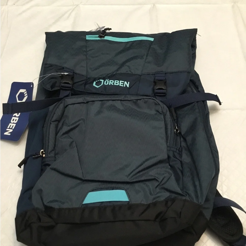 ORBEN Navy Travel Backpack with Teal Accent